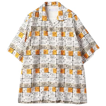 Mintdesigns(ミントデザインズ) Printed Open Collar Shirt “Eraser”