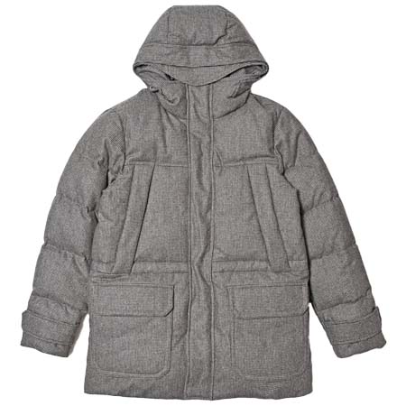 MONTEDORO(モンテドーロ) ウールサキソニーハウンドトゥースN-3Bタイプダウンフーディーコート