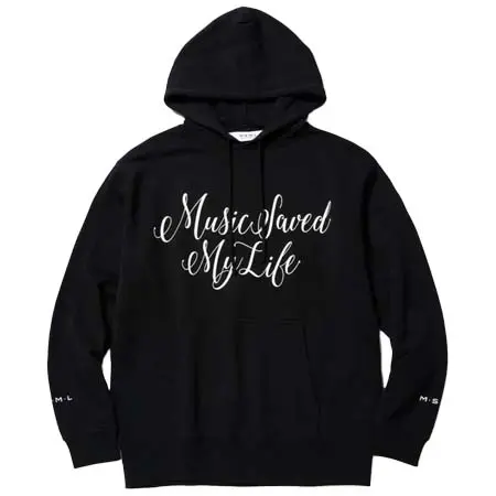 MUSIC SAVED MY LIFE(ミュージックセイブドマイライフ) FRONT CURSIVE HOODIE