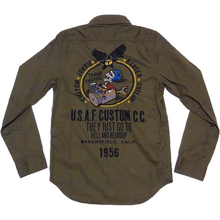 M.W.S.(エムダブルエス) ワークシャツ 長袖 U.S.A.F. TRAMP FIGHTERS