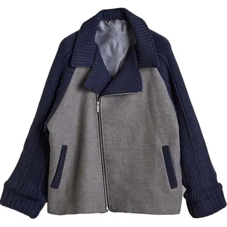 NO ID.(ノーアイディー) チェンジングニットBIGライダースJKT