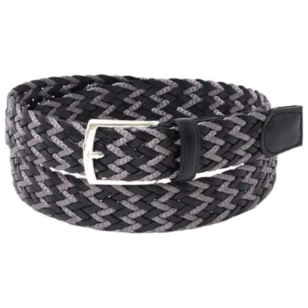 nostroatout(ノストロアテュー) レザー×レーヨン メッシュ ベルト w95