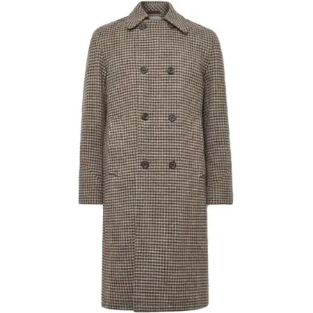 Oliver Spencer(オリバースペンサー) ウール ダブルブレストコート ハウンドトゥース柄