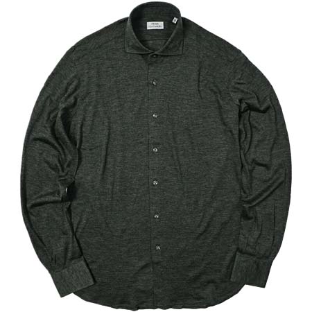 ORIAN(オリアン) Fluid evolution SLIM FIT ストレッチウールジャージー ホリゾンタルカラードレスシャツ