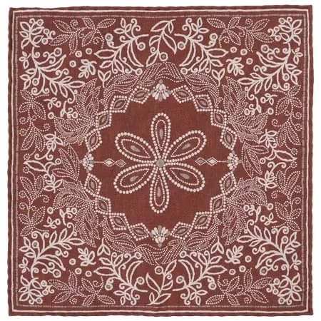 PAOLO ALBIZZATI(パオロアルビザッティ) シルクコットン リーフ柄×ソリッド チーフ