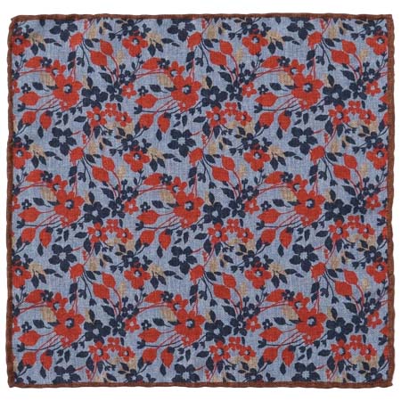 PAOLO ALBIZZATI(パオロアルビザッティ) シルク ボタニカル×ペイズリー チーフ