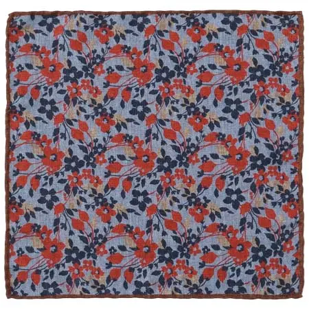 PAOLO ALBIZZATI(パオロアルビザッティ) シルク ボタニカル×ペイズリー チーフ