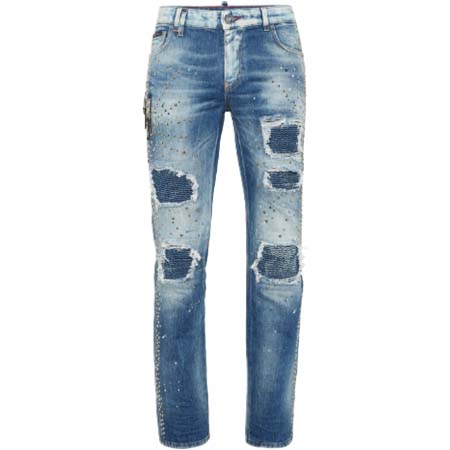 PHILIPP PLEIN(フィリッププレイン) Denim Rock Star Fit Trousers Studs