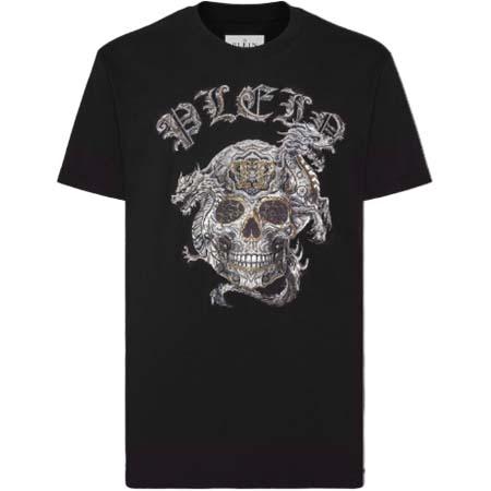 PHILIPP PLEIN(フィリッププレイン) T-shirt Round Neck SS Stones Skull