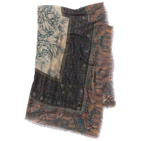 Pierre-Louis Mascia(ピエールルイマシア) ボタニカル×ペーズリー プリント スカーフ