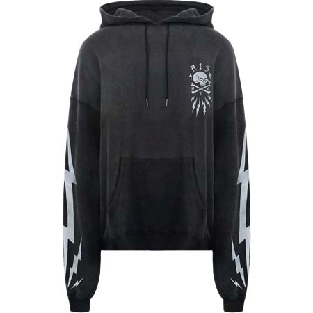R13(アールサーティーン) Skull Bolt Oversized Hoodie