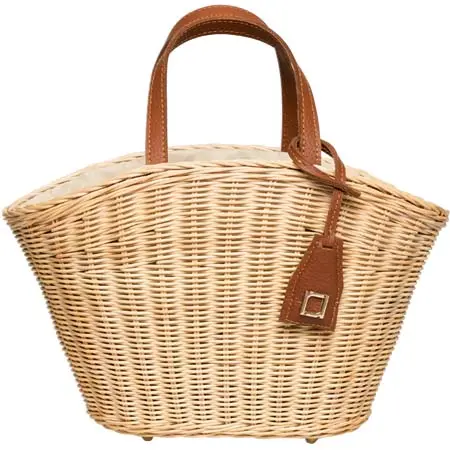 Rafe New York(ラフェニューヨーク) LAUREN Wicker Tote – Natural / Cognac