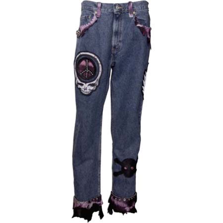 Robert Warner(ロバートワーナー) ジーンズ（ドクロ）デニム生地×レザー