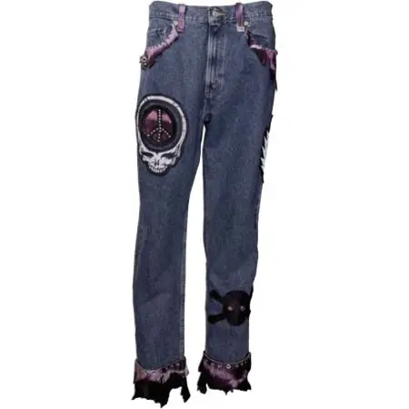 Robert Warner(ロバートワーナー) ジーンズ（ドクロ）デニム生地×レザー