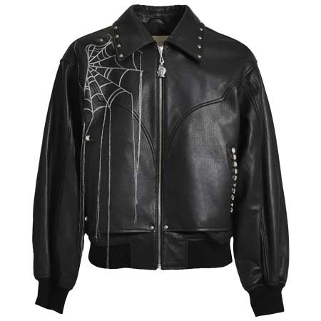 Rock Steady(ロックステディ) SPIDER WEB EMBROIDERY(LAMBSKIN) / BLK