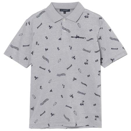 ROSASEN(ロサーセン) 飛び柄プリント半袖ポロ