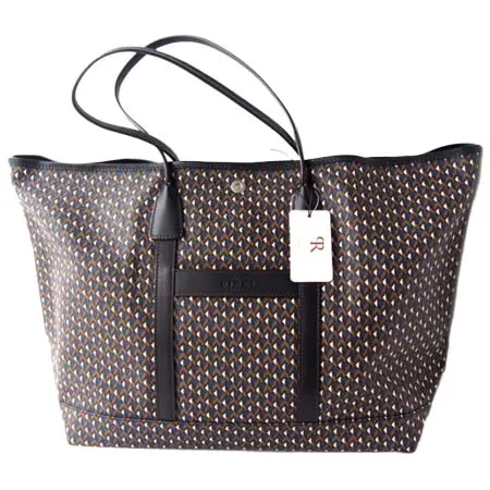 R.PIERI(エッレピエリ) ナイロン×幾何学柄PVCトートバッグ