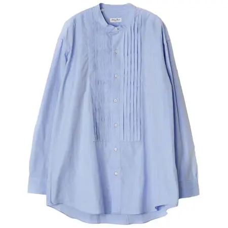 Salvatore Piccolo(サルヴァトーレピッコロ) Smocking Band Collar Shirt – Light Blue