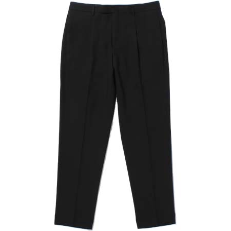 Santaniello(サンタニエッロ) ARECHI ウールストレッチ1プリーツテーパードパンツブラック