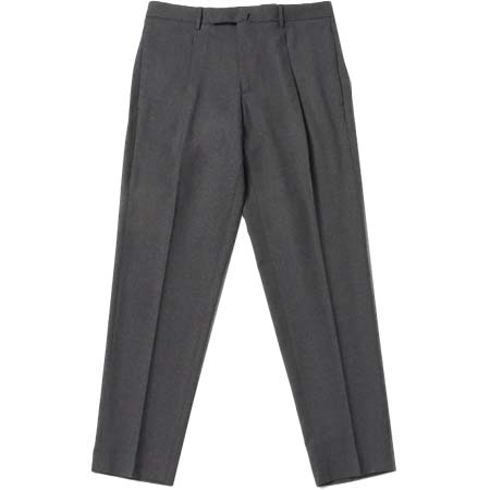 Santaniello(サンタニエッロ) ARECHI ウールストレッチ1プリーツテーパードパンツグレー