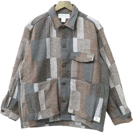SASSAFRAS(ササフラス) DIGS CREW HALF(COTTON TWEED PATCH CHECK)