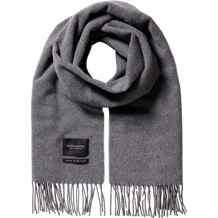 SCOTCH&SODA(スコッチ&ソーダ) Fringed woven wool scarf マフラー