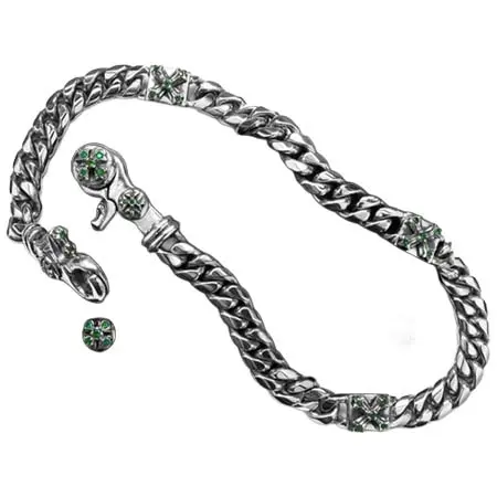 SofferAri(ソファーアリ) O.G. Clips Collateral N.C. Wallet Chain with Emeralds　Axl Rose アクセルローズ　Guns N’ Roses　ガンズ・アンド・ローゼズ