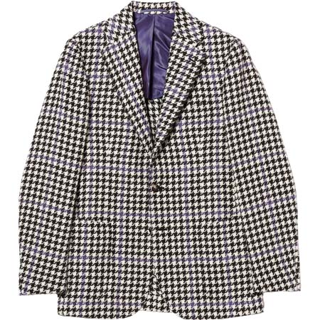 STILE LATINO(スティレラティーノ) FAUSTO アルパカウールシルク ハウンドトゥース+ペーン ジャケット