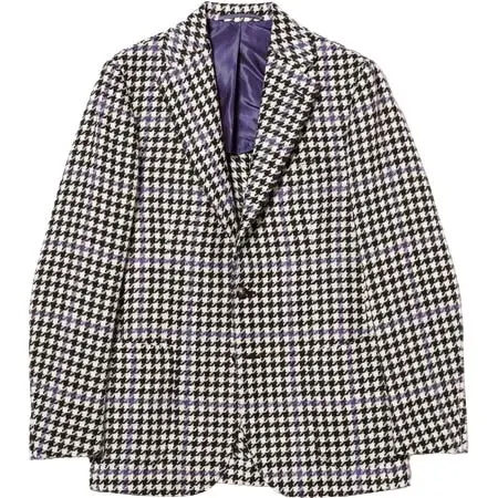 STILE LATINO(スティレラティーノ) FAUSTO アルパカウールシルク ハウンドトゥース+ペーン ジャケット