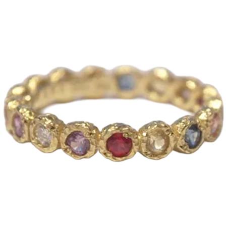 STUDIO WATERFALL(スタジオウォーターフォール) K18 ダイヤ＋カラーサファイア エタニティーリング