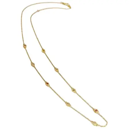 STUDIO WATERFALL(スタジオウォーターフォール) K18 ダイヤ＋カラーサファイア Bezelネックレス