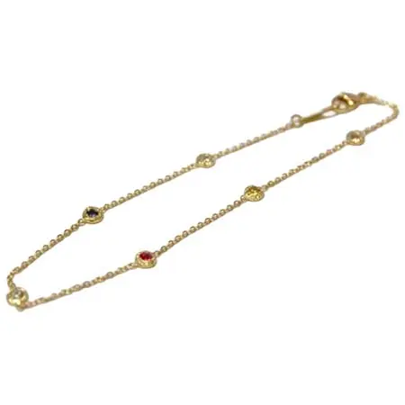 STUDIO WATERFALL(スタジオウォーターフォール) K18 ダイヤ＋カラーサファイア Bezelブレスレット