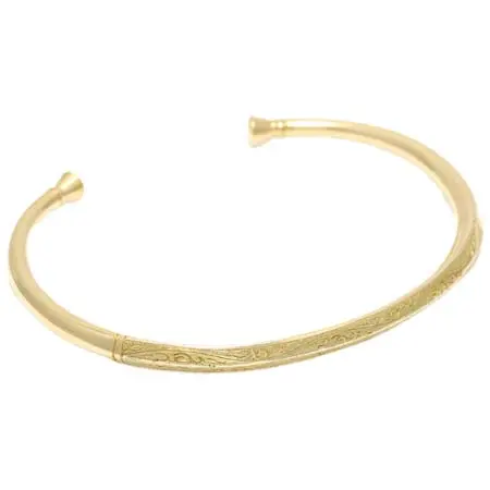 Suman Dhakhwa(スーマンダックワ) SD-B58G18　Square Leaf Carving Cuff – K18Yellow Gold