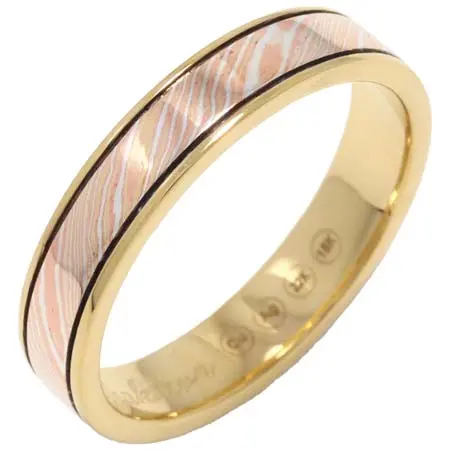 Suman Dhakhwa(スーマンダックワ) SD-R47M　18K YG Borders Ring / Gold Mokume