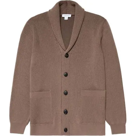 Sunspel(サンスペル) リブニット コットンウール カーディガン