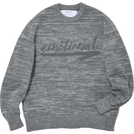 SuperThankS(スーパーサンクス) Glitter mix crew-neck knit – gray mix