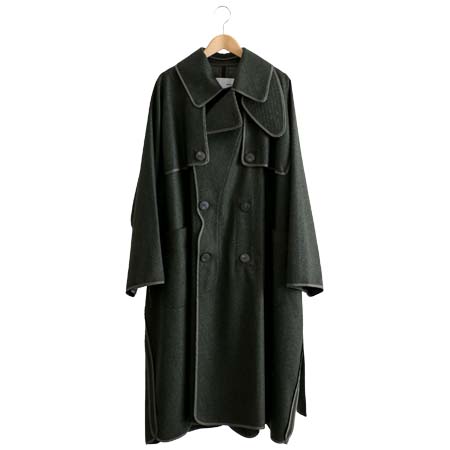 tac:tac(タクタク) LIGHT MELTON – PIPING TRENCH COAT KHAKI