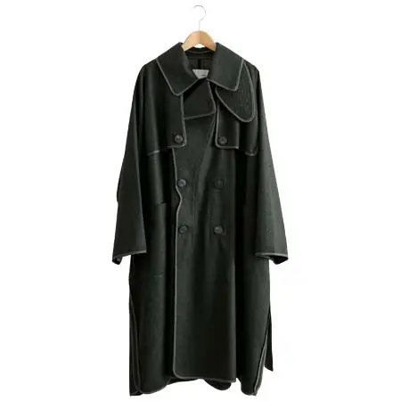tac:tac(タクタク) LIGHT MELTON – PIPING TRENCH COAT KHAKI