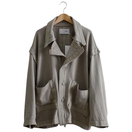 tac:tac(タクタク) COTTON SILK JERSEY PIPING JACEKT Light Grey