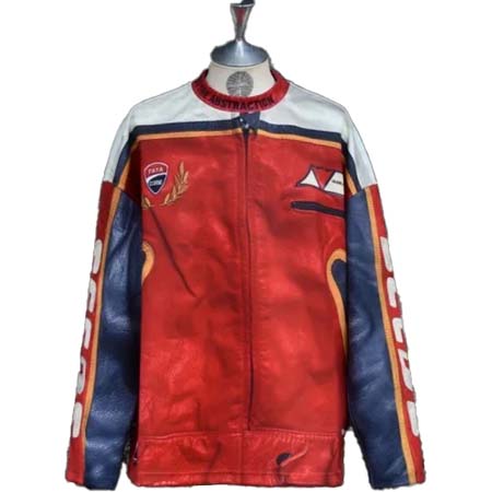 TALKING ABOUT THE ABSTRACTION(トーキングアバウトジアブストラクション) MOCK NECK PRINT L/S TEE / プリント レーシング Tシャツ RED – エンシニータス