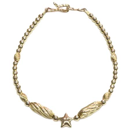 THE BINGO BROTHERS(ザビンゴブラザーズ) ビンゴブラザーズ　14KGF ラージ×スモールツイスト スターブレスレット(金無垢)・星1つ(オールゴールド)