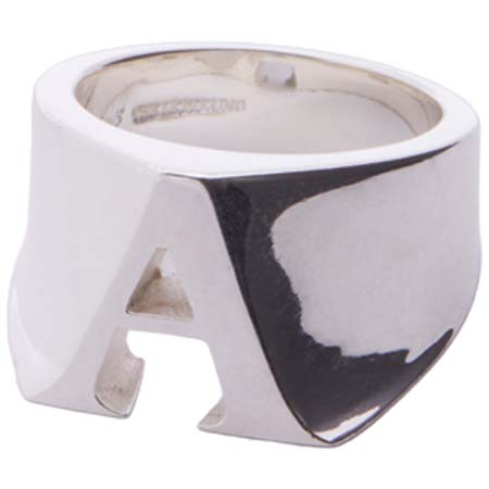 THE LETTERING(ザレタリング) Alphabet Men’s Ring A – Silver