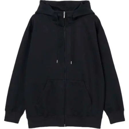 three dots(スリードッツ) ダンボールスウェットジップフーディ