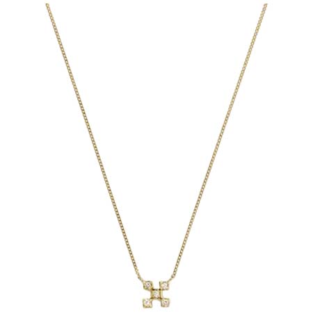 TILLA EARTH(ティーラアース) K18YG ミンサー　ダイヤモンドネックレス ５つ