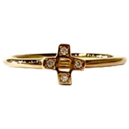 TILLA EARTH(ティーラアース) K18YG ミンサー　ダイヤモンドリング ４つ