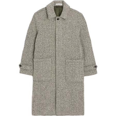 TODD SNYDER(トッドスナイダー) Oversized Herringbone Polo Coat in Cream
