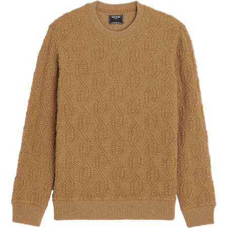 TODD SNYDER(トッドスナイダー) Wool Cable Knit Crewneck Sweater in Camel