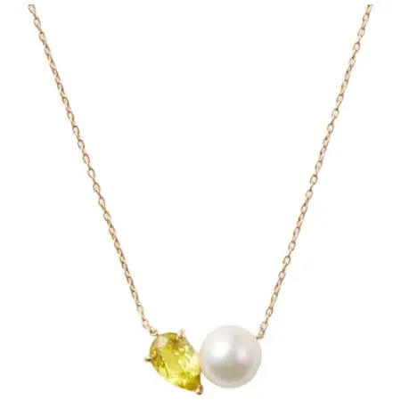 TOMOKO FURUSAWA JEWELRY(トモコフルサワジュエリー) k18YG, Canary Tourmaline, Akoya Pearl Necklace