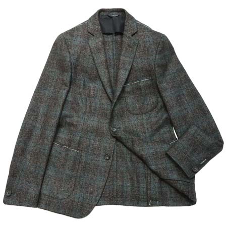 TONELLO(トネッロ) ウールナイロンシルクライトツィードタータンチェック2Bジャケット