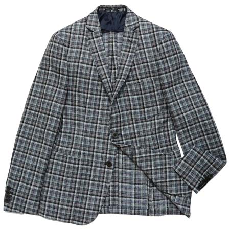 TONELLO(トネッロ) ウールコットンナイロンライトツィードタータンチェック2Bジャケット